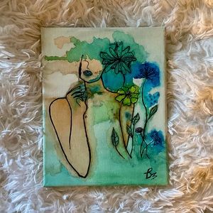 Cooltone abstract painting W 8” H 11”